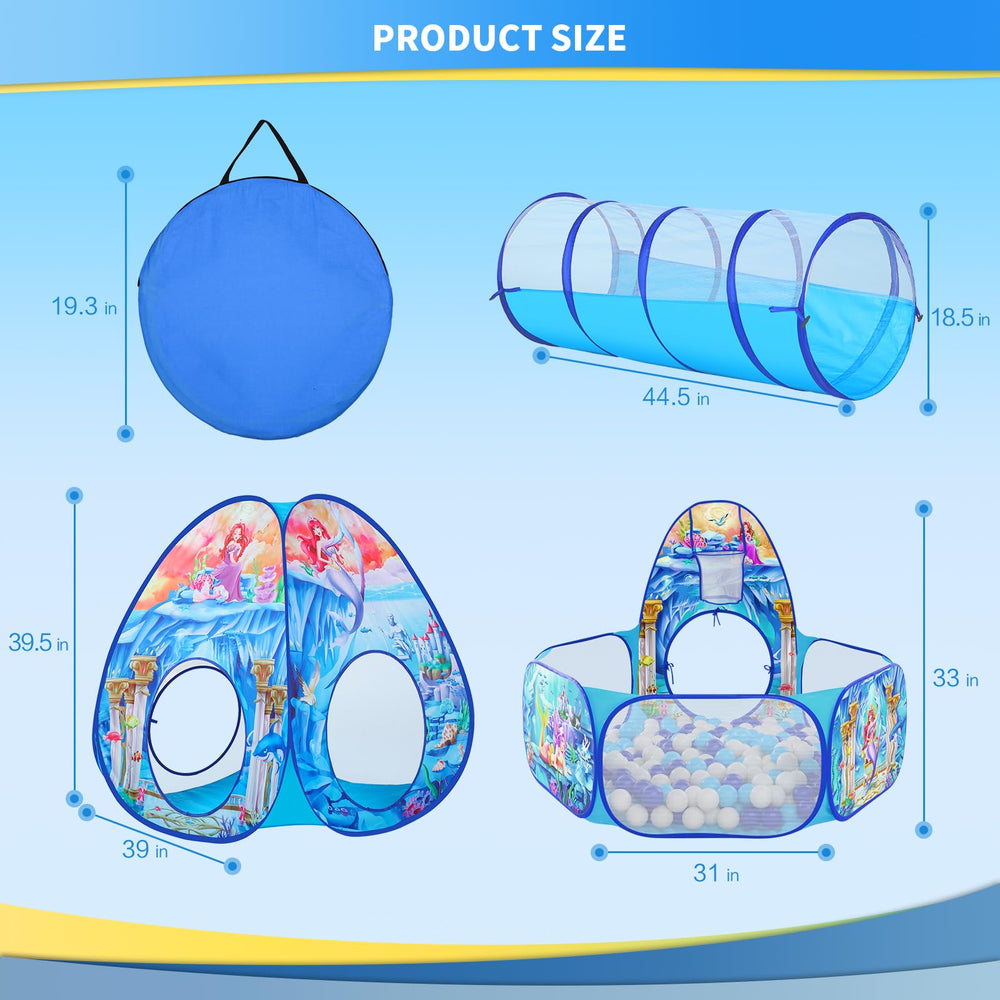PigPigPen Mermaid Ball Pit emphasizes soft, safe playtime for toddlers.