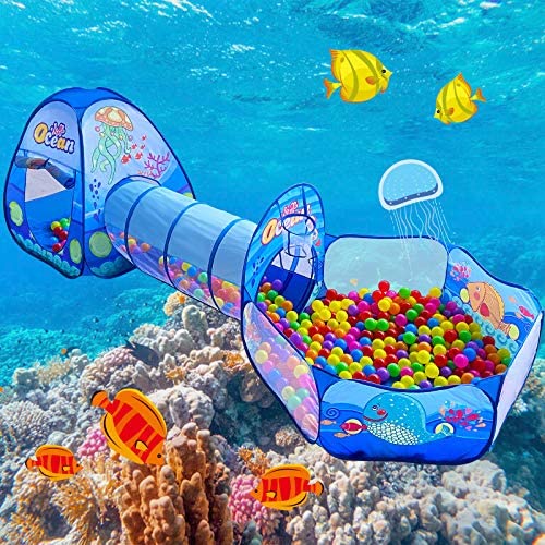 PigPigPen ocean theme tent brings bright color to any room