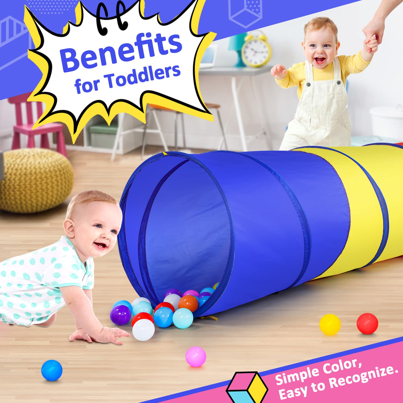 PigPigPen pop-up tunnel folded for compact storage after playtime