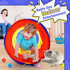 PigPigPen tunnel bright red-yellow-blue setup for indoor or outdoor play