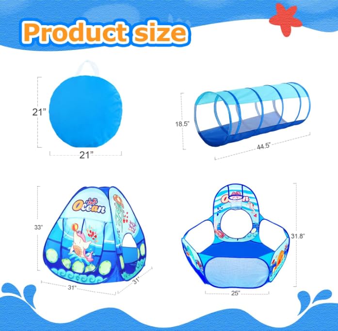 PigPigPen toddler tunnel connects the tent for crawl-through adventures