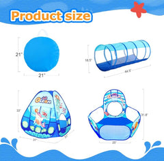 PigPigPen toddler tunnel connects the tent for crawl-through adventures