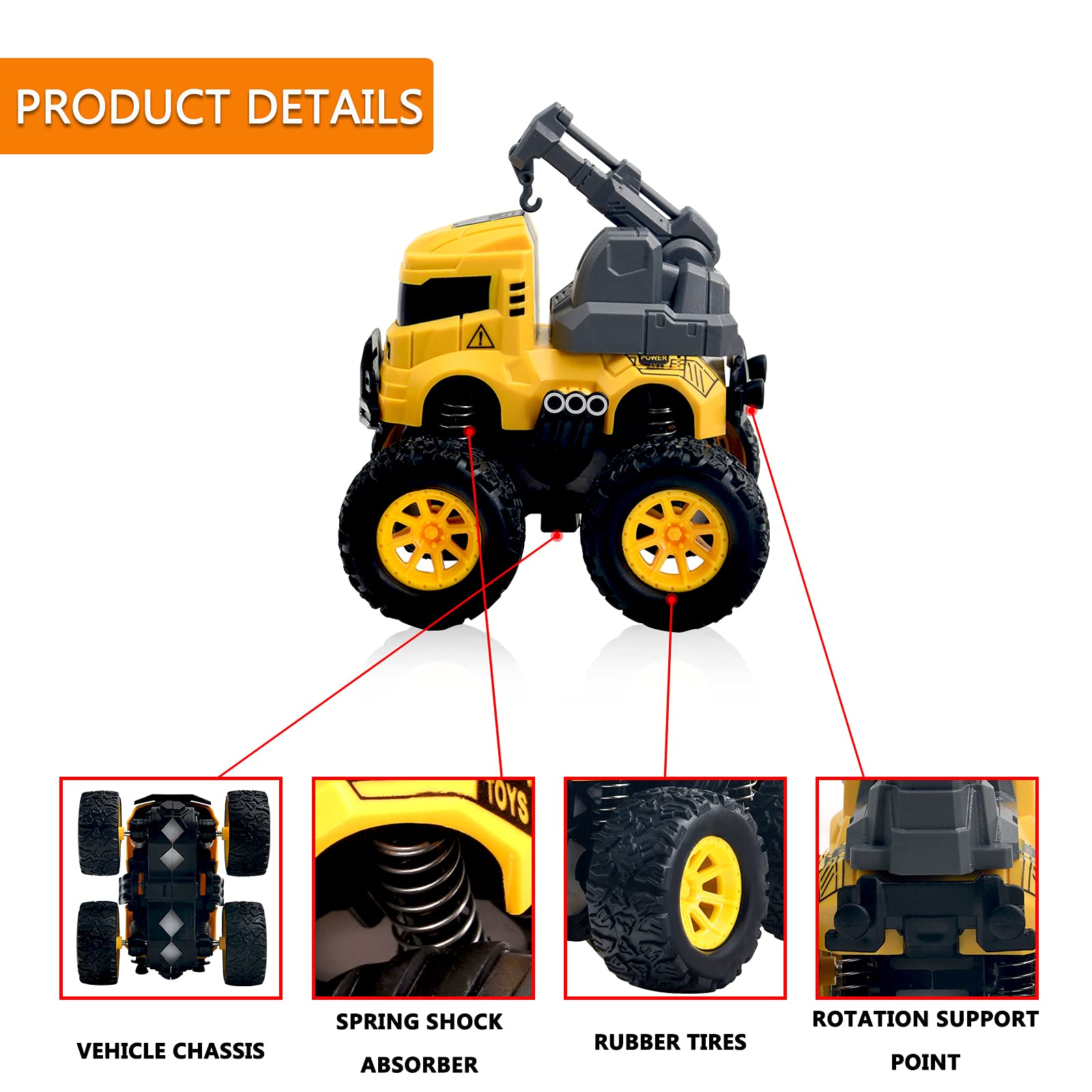 PIIOSER crane truck toy designed for sturdy ABS plastic and durable fun