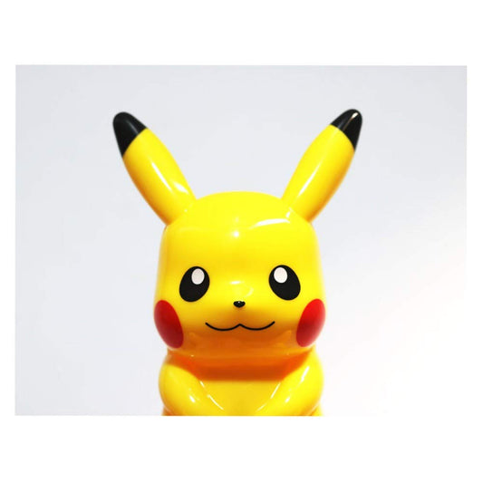 Pikachu licensed coin piggy bank closeup highlighting durable plastic.
