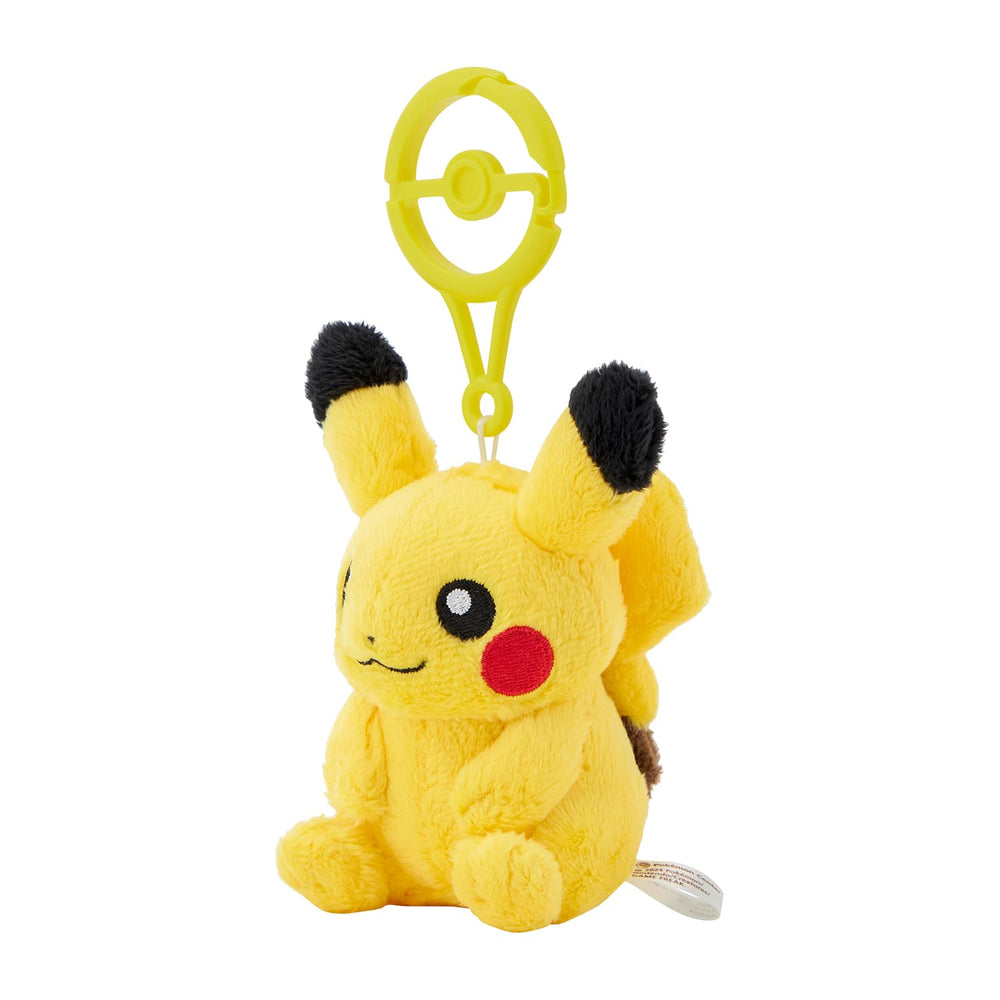 Pikachu plush shows soft fabric close-up for comfort.