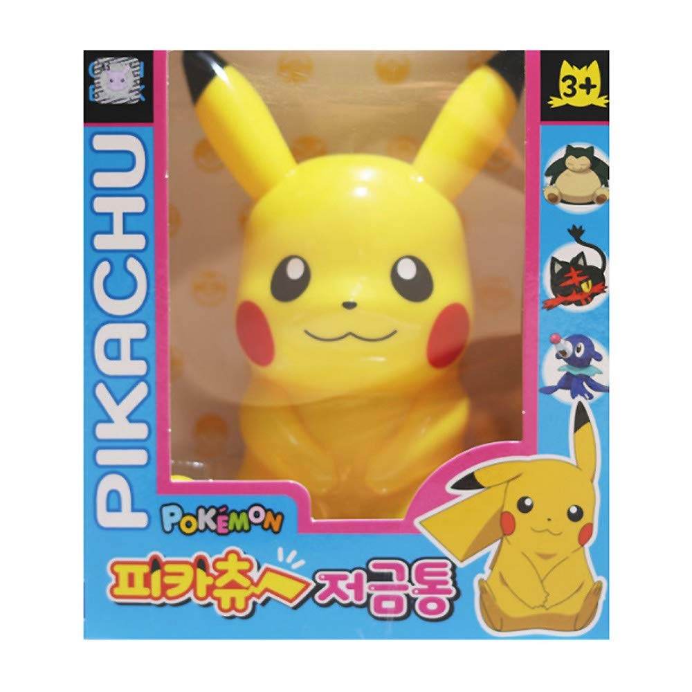 Pikachu yellow monster friends figure bank with cute pose for kids savings.