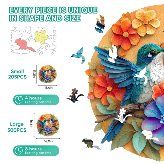 Pikoqunc hummingbird puzzle assembly highlighting unique piece shapes for engaging challenges