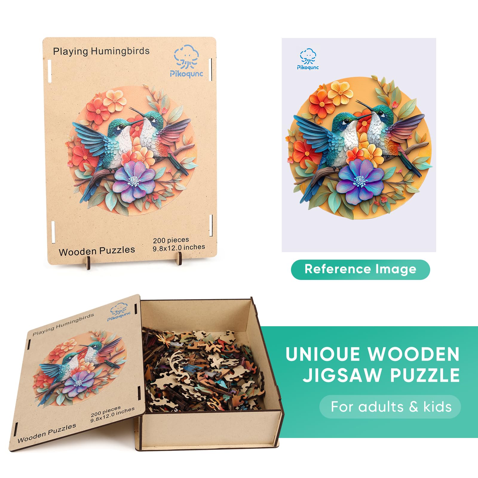 Pikoqunc hummingbird puzzle wooden box ready for gifting