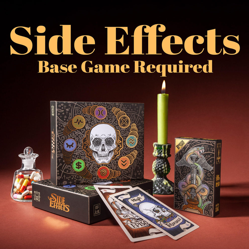 Pillbox Games Side Effects Booster Shot drug cards expand deck variety for creative synergies.