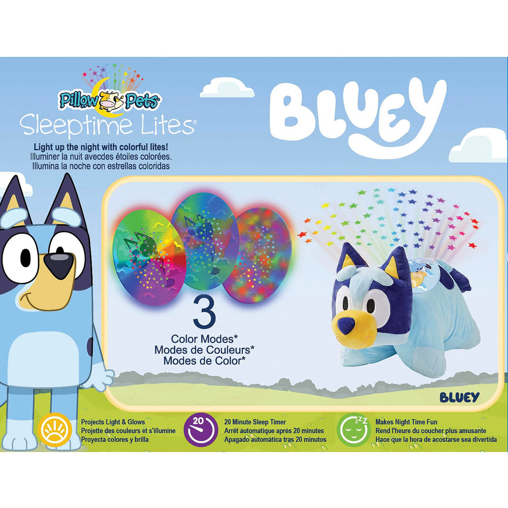 Pillow Pets Bluey Sleeptime Lite 20-minute timer for wind-down