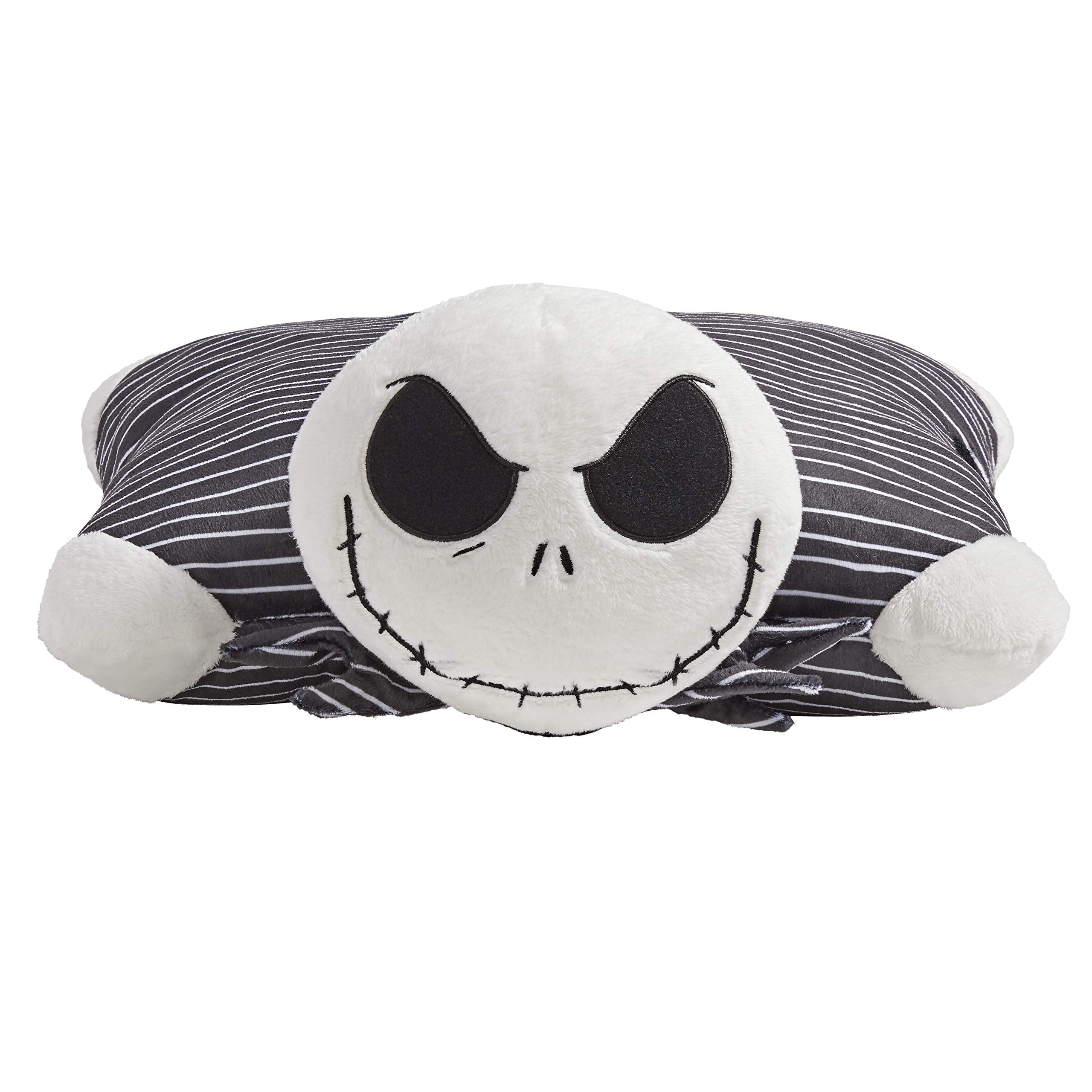 Pillow Pets Jack Skellington pillow form ready for bedtime comfort on the go.