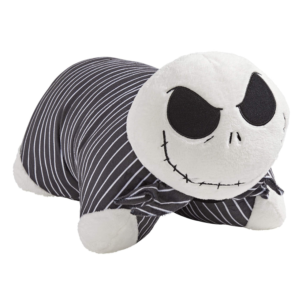 Pillow Pets Jack Skellington plush in soft fabric for comforting snuggles.