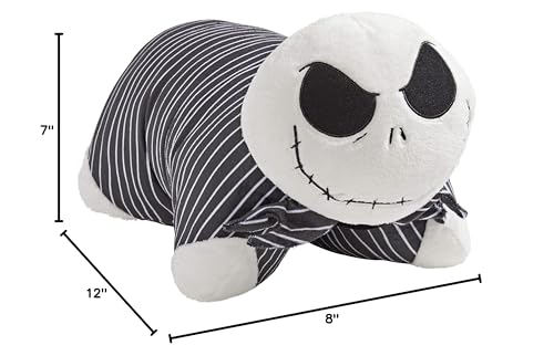Pillow Pets Jack Skellington travel companion transforming from plush to pillow for trips.