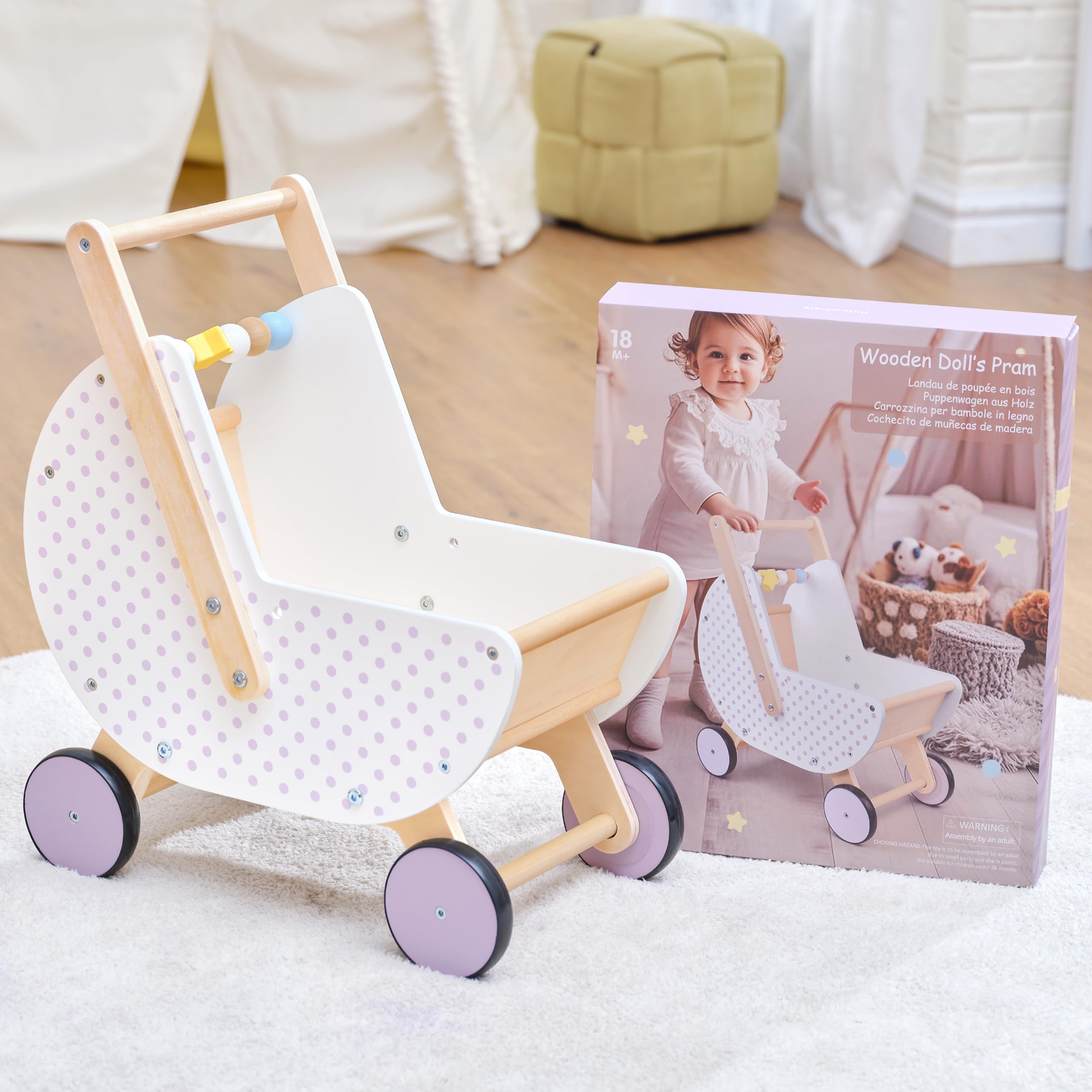 Pillowhale 2-in-1 doll stroller and shopping cart for imaginative play.
