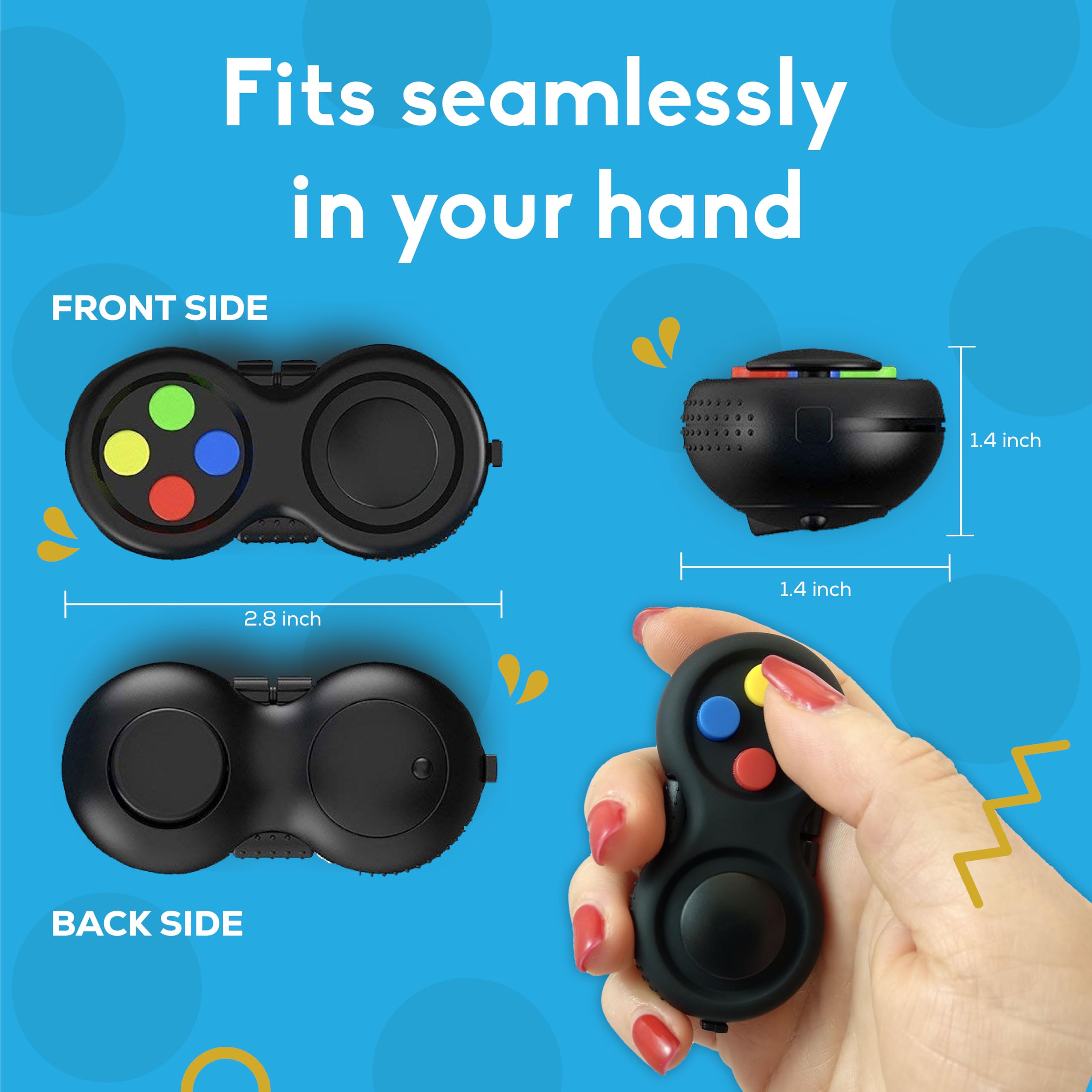 PILPOC Fidget Pad clickable joystick enables precise directional input.