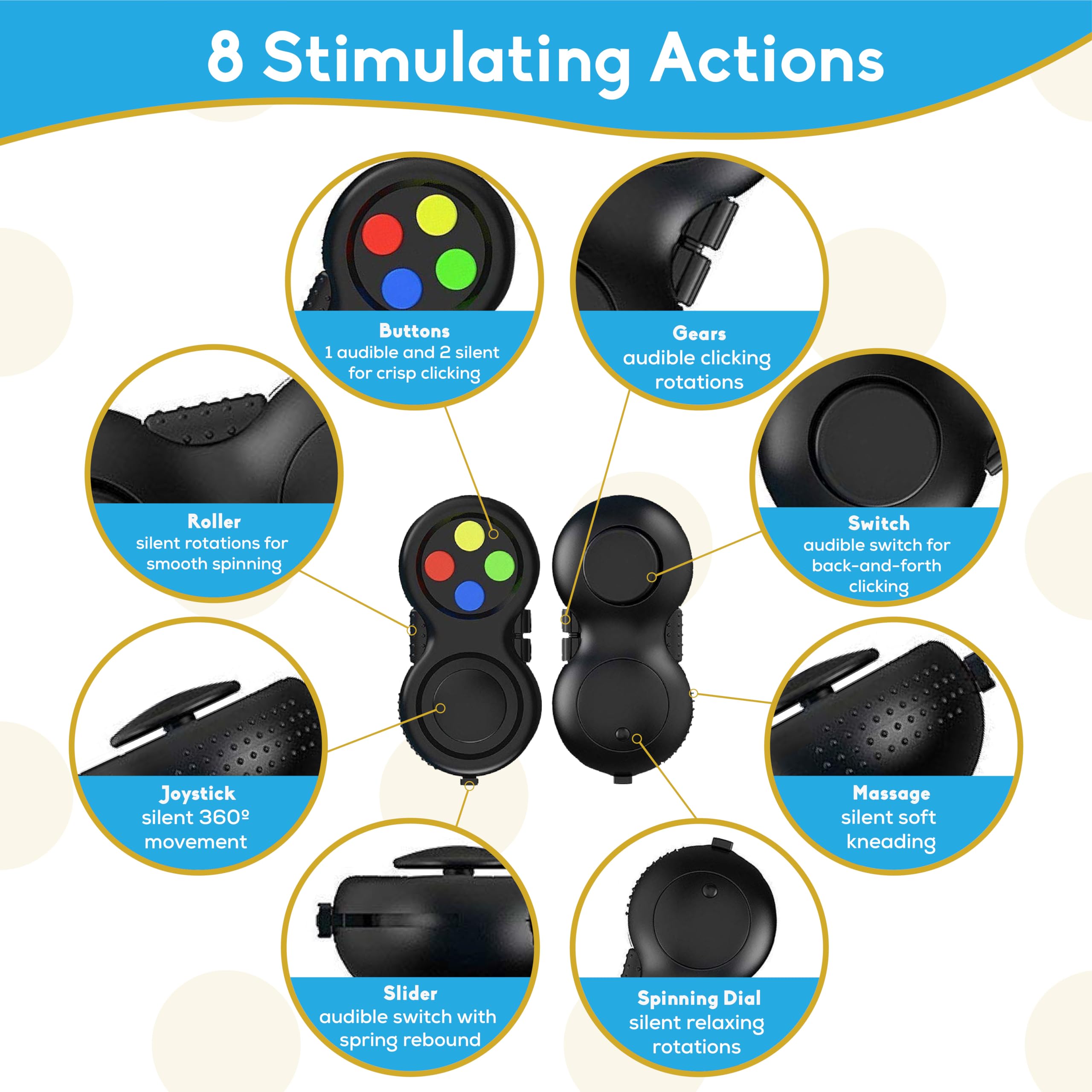 PILPOC Fidget Pad gear roller offers satisfying gear-turn sensations