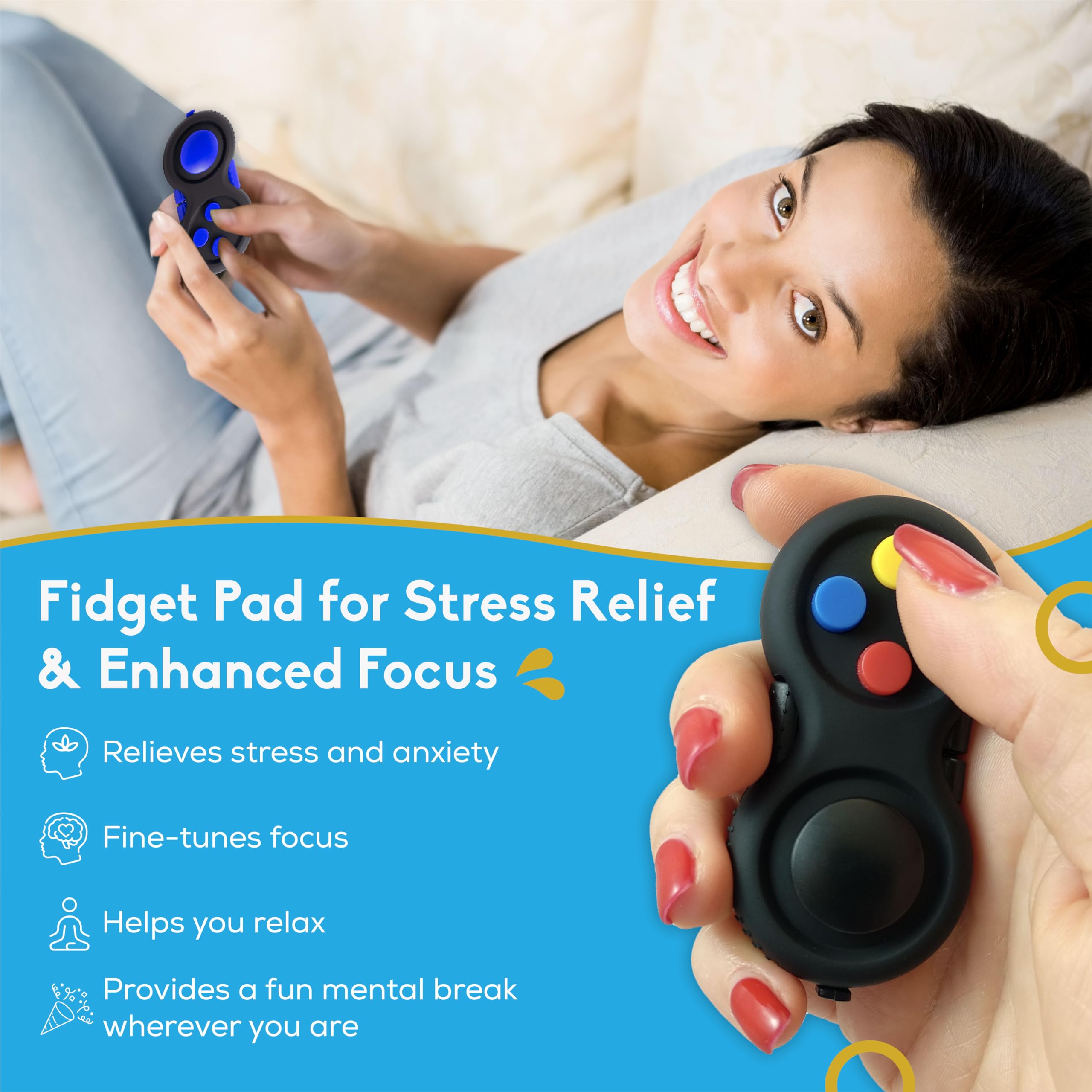 PILPOC Fidget Pad joystick demonstrates tactile control aiding task focus