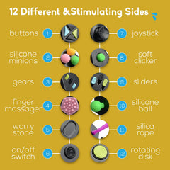 PILPOC TheFube knobs closeup emphasizes tactile rotation and kneadable textures for calm focus