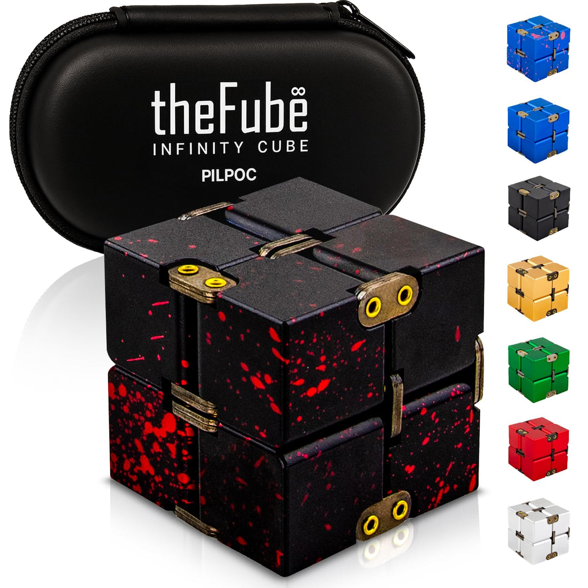 PILPOC theFube Infinity Cube in aluminum, black red, premium tactile feel.