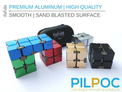 PILPOC theFube Infinity Cube joystick side for tactile engagement and focus.