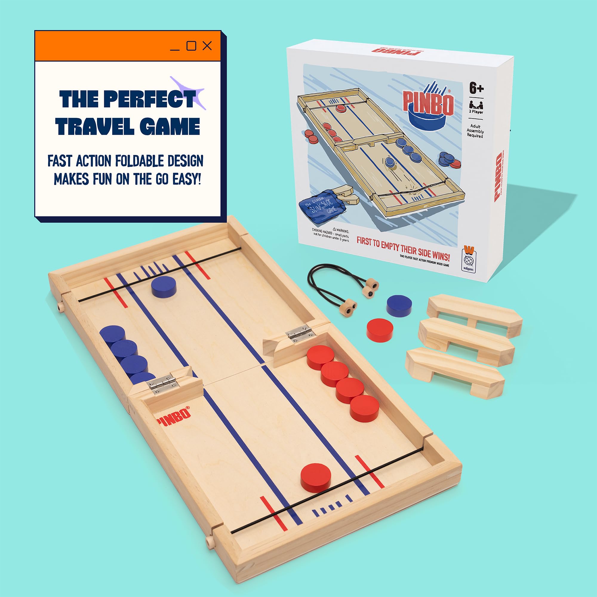 Pinbo spare strings included for quick setup and fixes