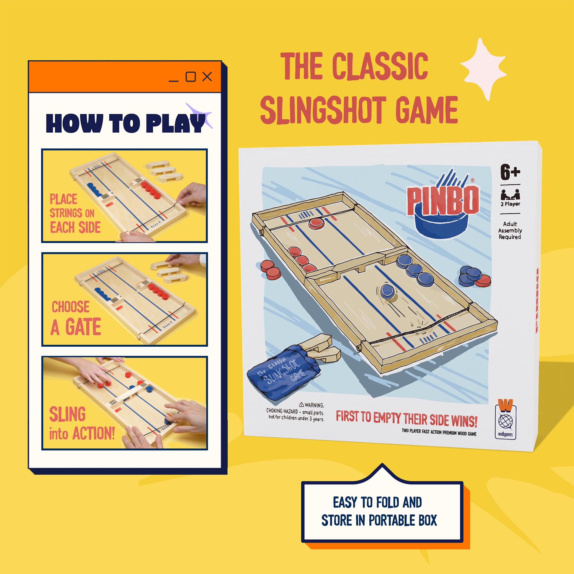 Pinbo two-player duel action ideal for parties and travel
