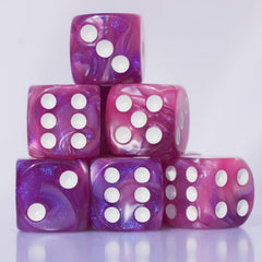 Pink and blue 16mm dice ideal for DND and MTG sessions