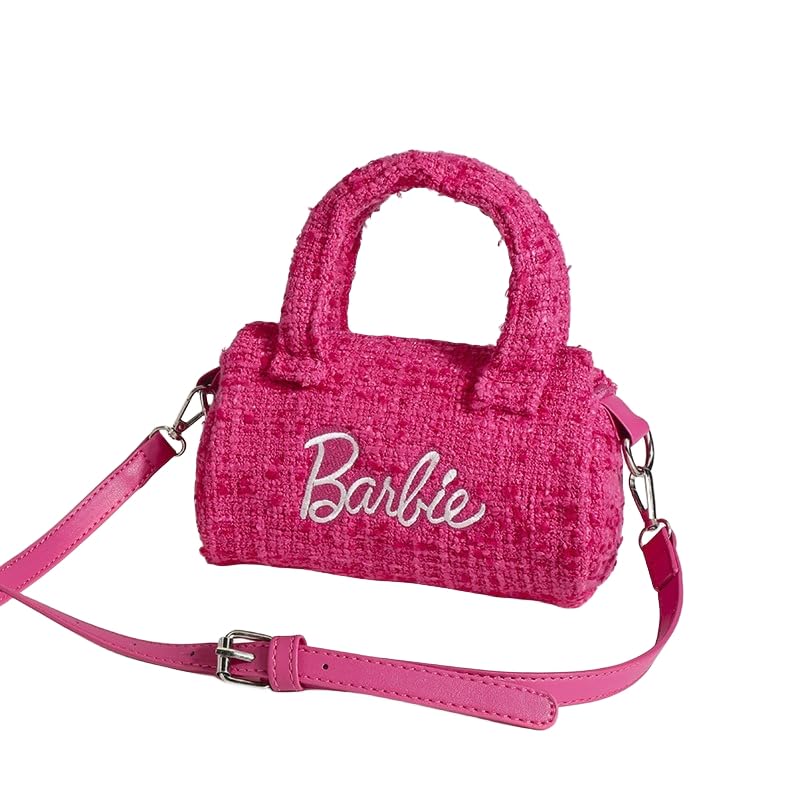 Pink Doll crossbody barrel bag adds vibrant style for any outfit or occasion