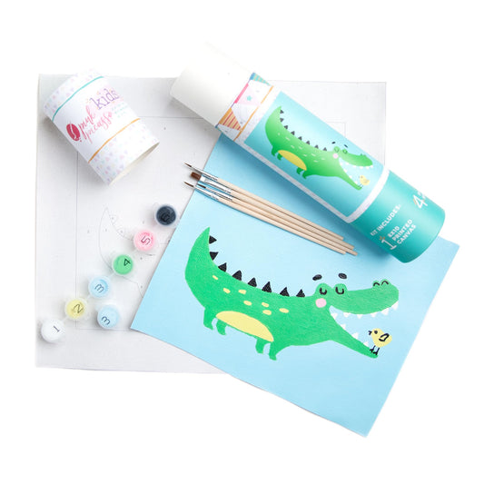 Pink Picasso paint by number kit front view, ideal for kid-friendly creativity