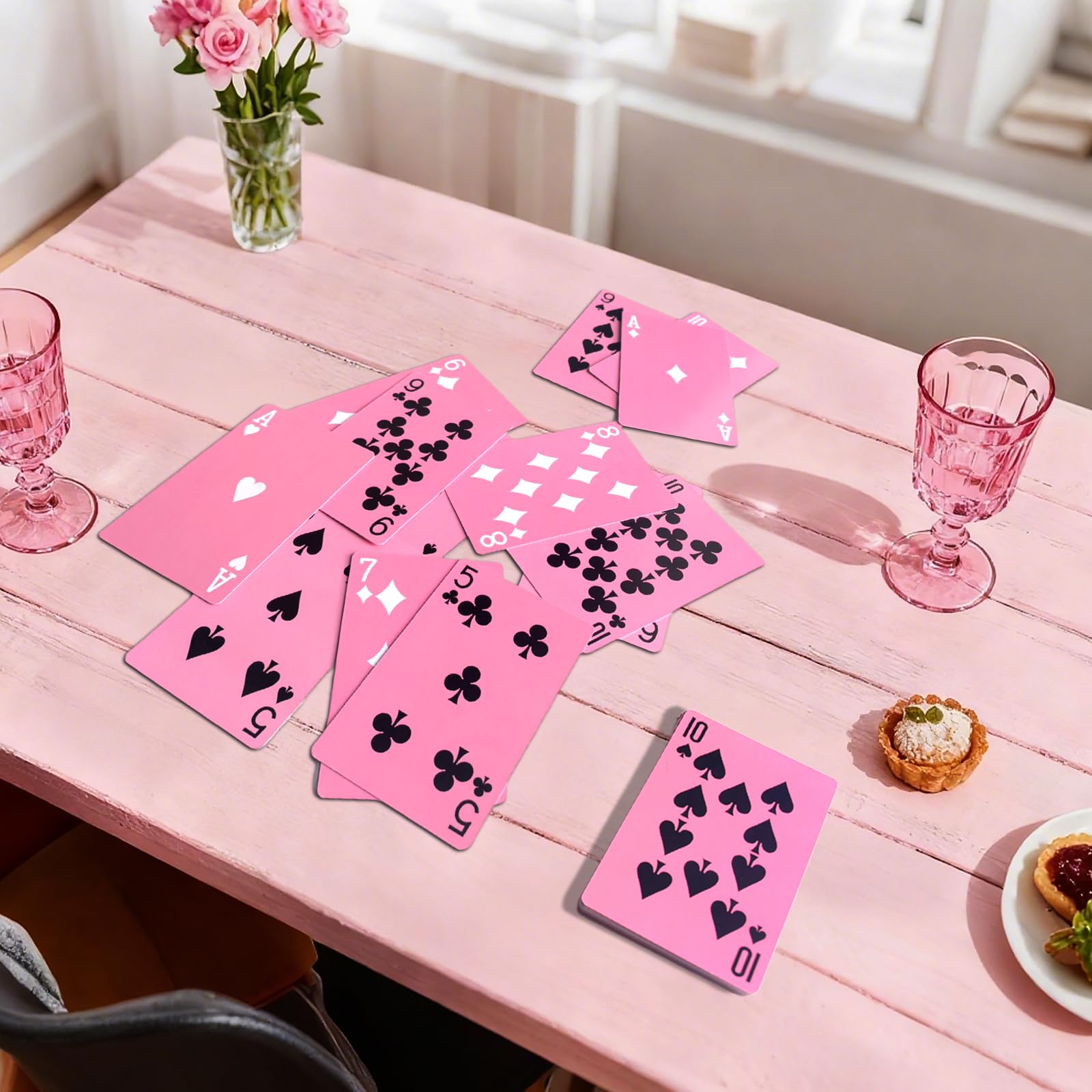 Pink Playing Cards feature durable stock to resist bending during shuffles