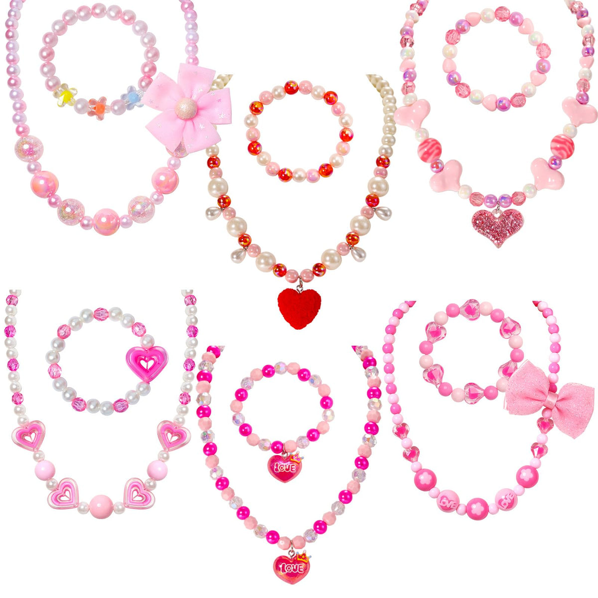 PinkSheep Kids Jewelry heart-sets box shown, ideal gift-ready presentation for little girls.
