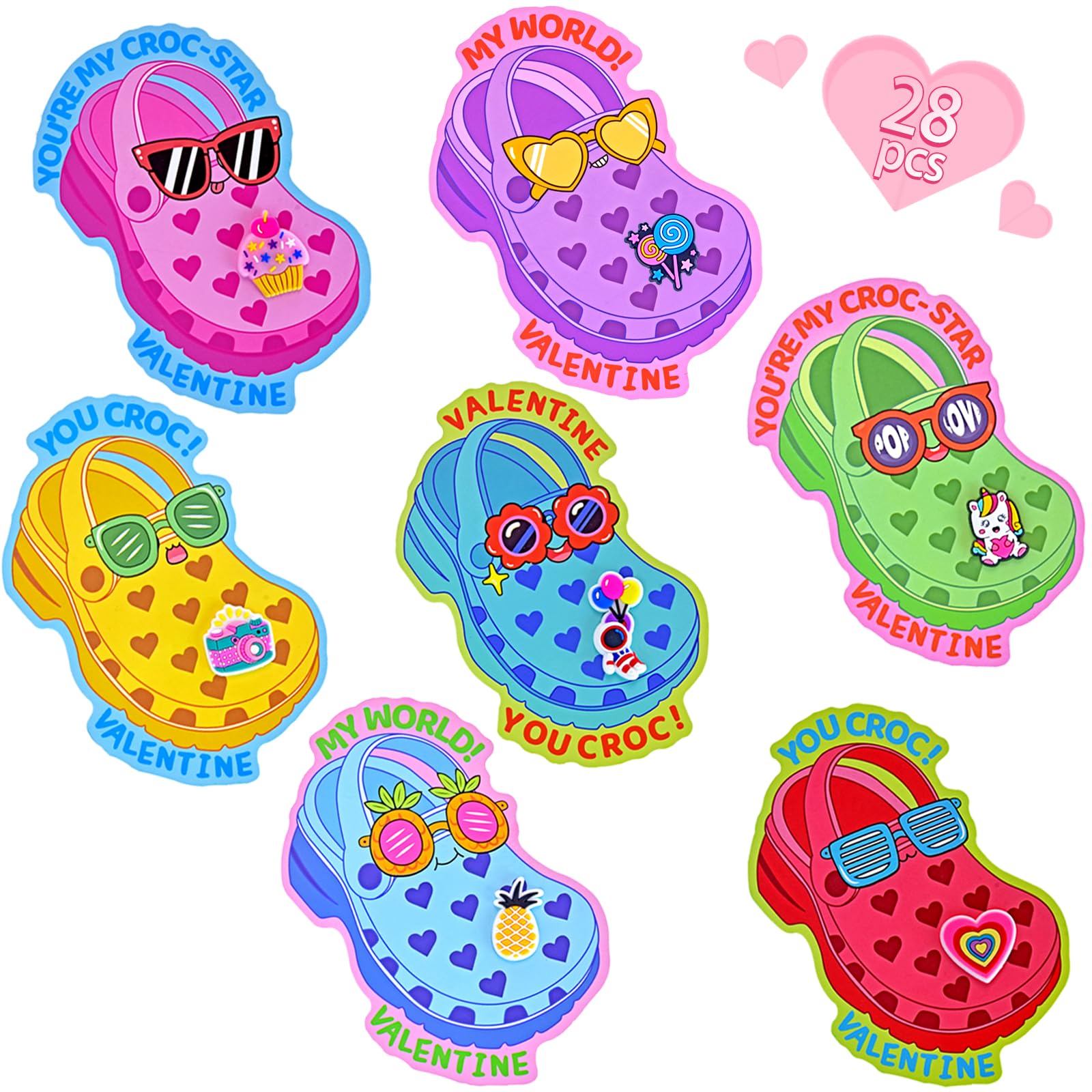 Pinkcow valentines card designs in seven playful styles for classroom sharing