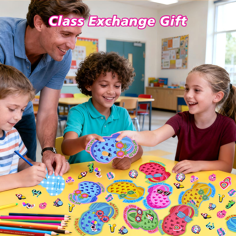 Pinkcow classroom gifting setup with cards and charms