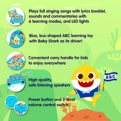Pinkfong Baby Shark ABC Bus lyric booklet display supports early reading.