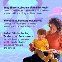 Pinkfong Baby Shark bath-time scene emphasizes learning during daily routines.