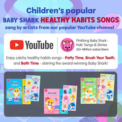 Pinkfong Baby Shark safety battery cover demonstrates child-friendly design for easy setup.