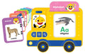 Pinkfong Baby Shark Flash Card Learning Bus front view; engages toddlers with interactive play.