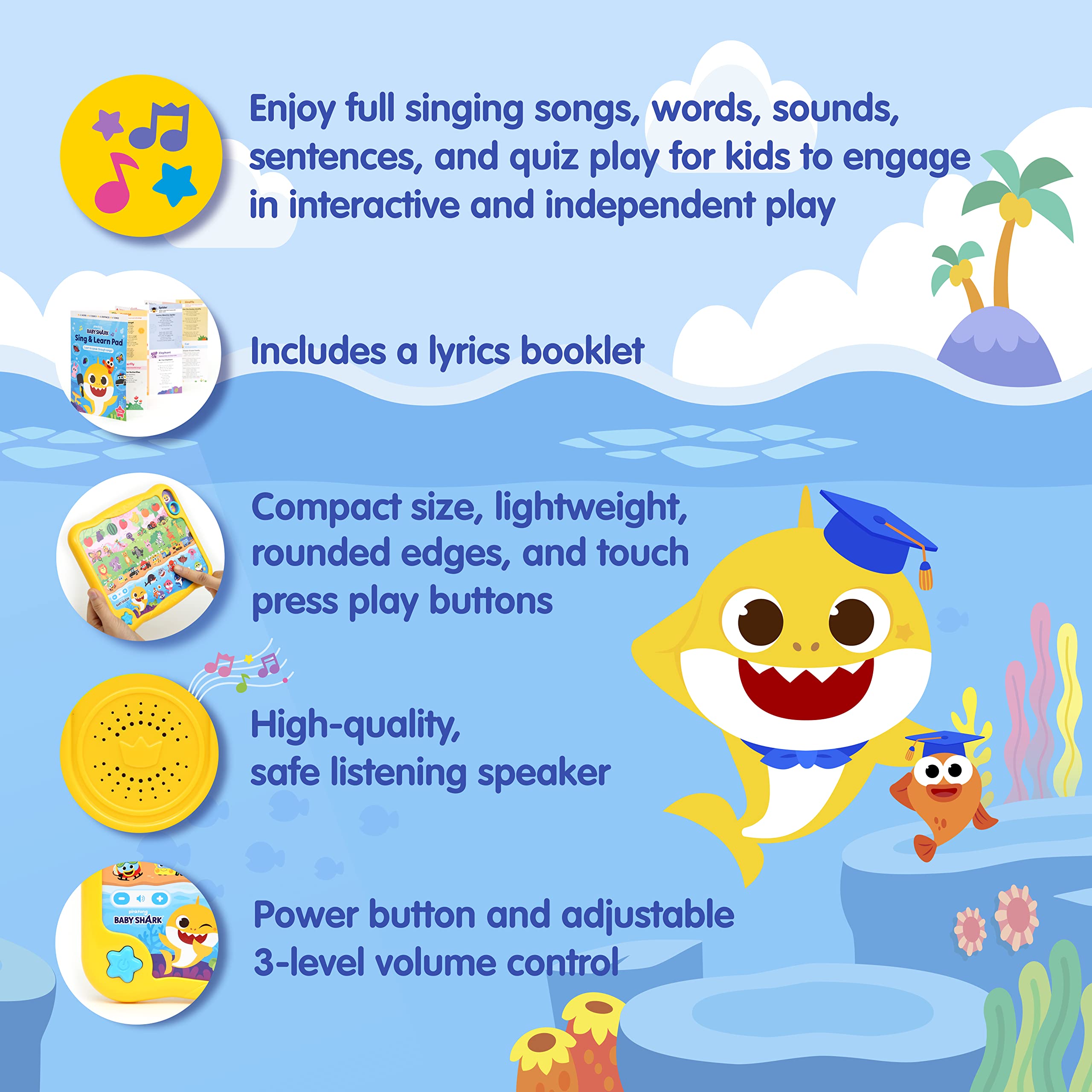 Pinkfong Baby Shark Flash Card Learning Bus boosts vocabulary through playful cards.