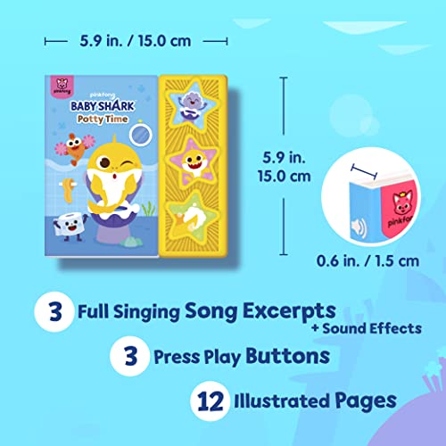 Pinkfong Baby Shark Potty Time buttons panel engages toddlers with interactive learning.