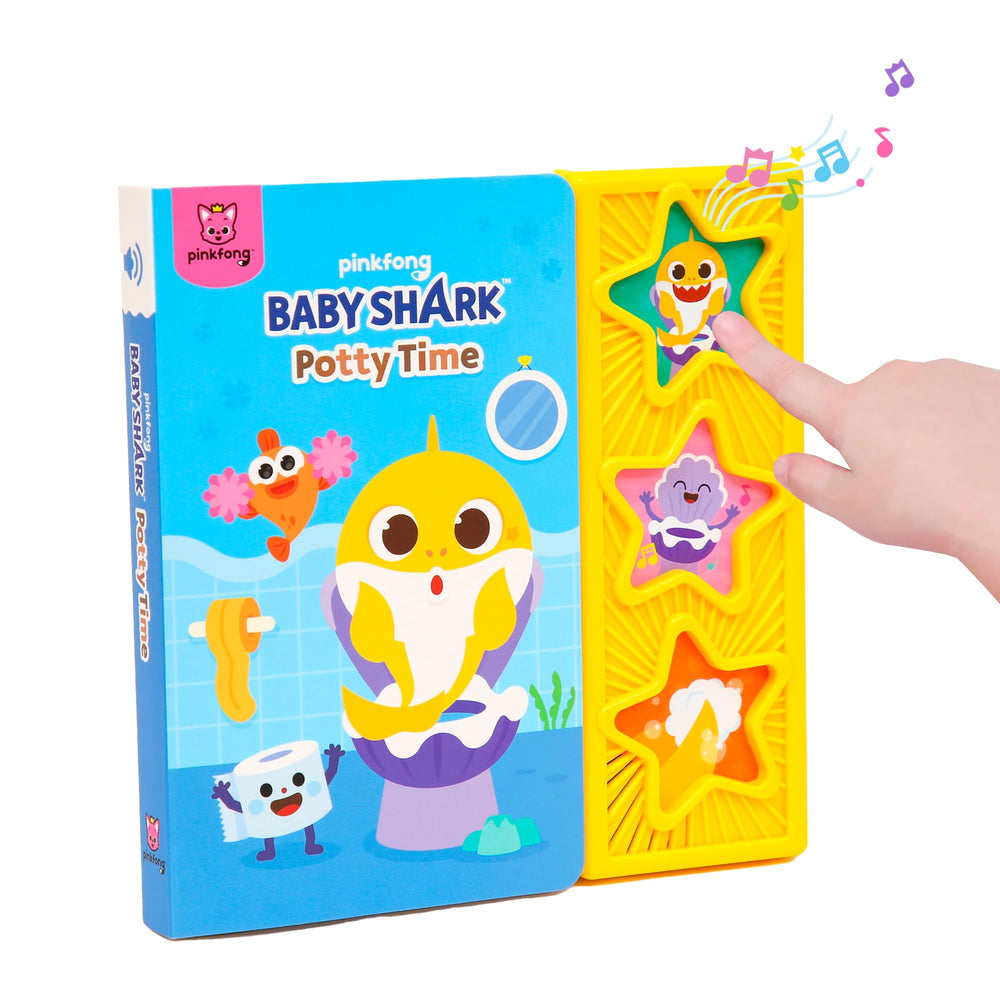 Pinkfong Baby Shark Potty Time cover with bright colors to attract toddlers.