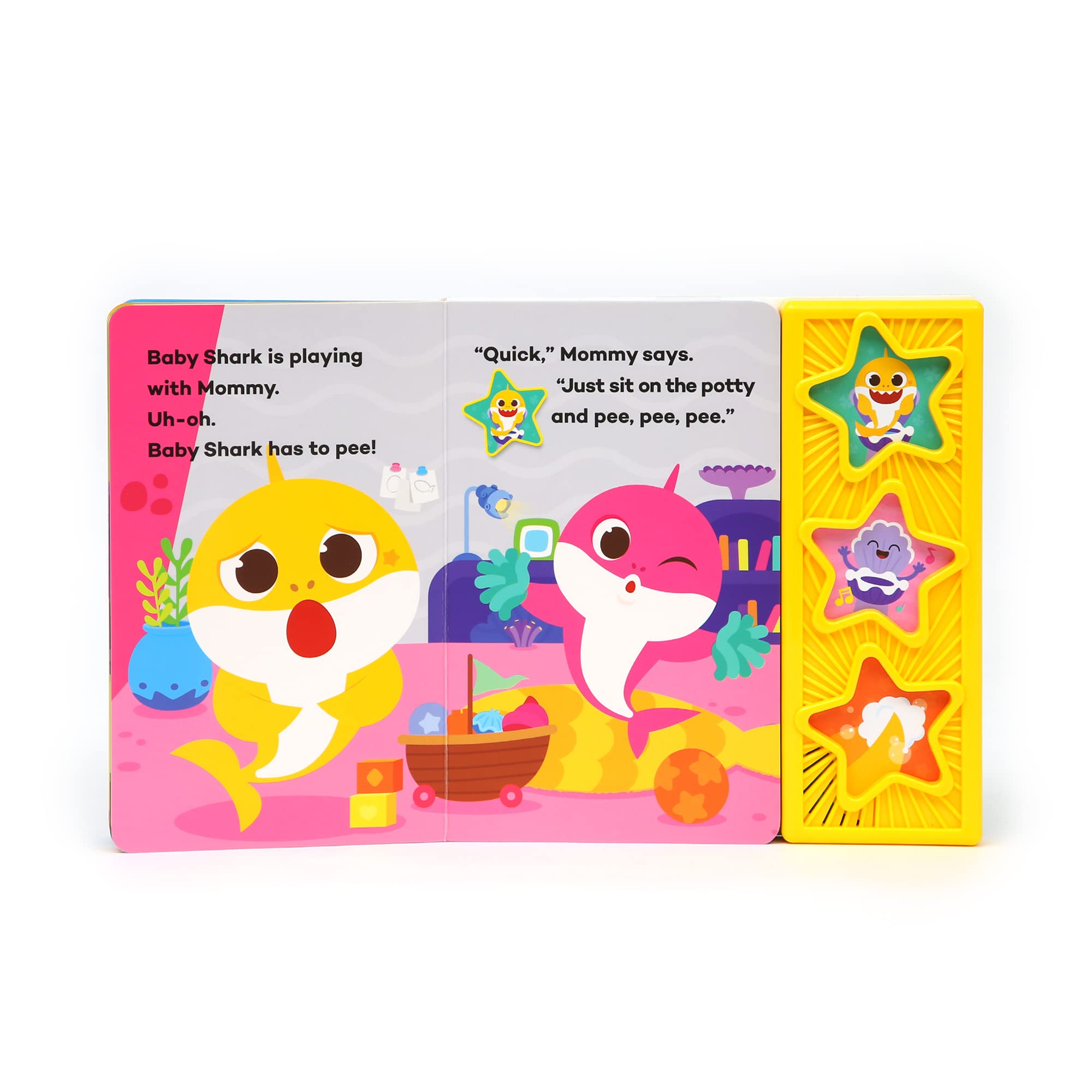 Pinkfong Baby Shark Potty Time packaging designed for shelf appeal.