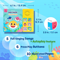 Pinkfong Baby Shark Sing-Alongs interactive-buttons highlight sound play that supports active listening skills