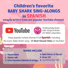 Pinkfong Baby Shark autoplay feature for seamless rhythmic sing-alongs.