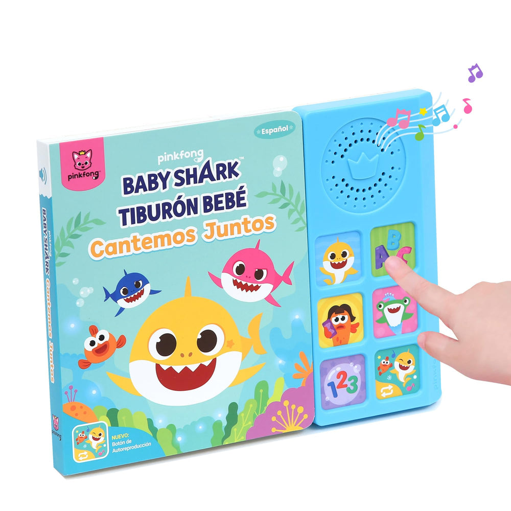 Pinkfong Baby Shark Sound Book cover with bright colors to spark early curiosity.