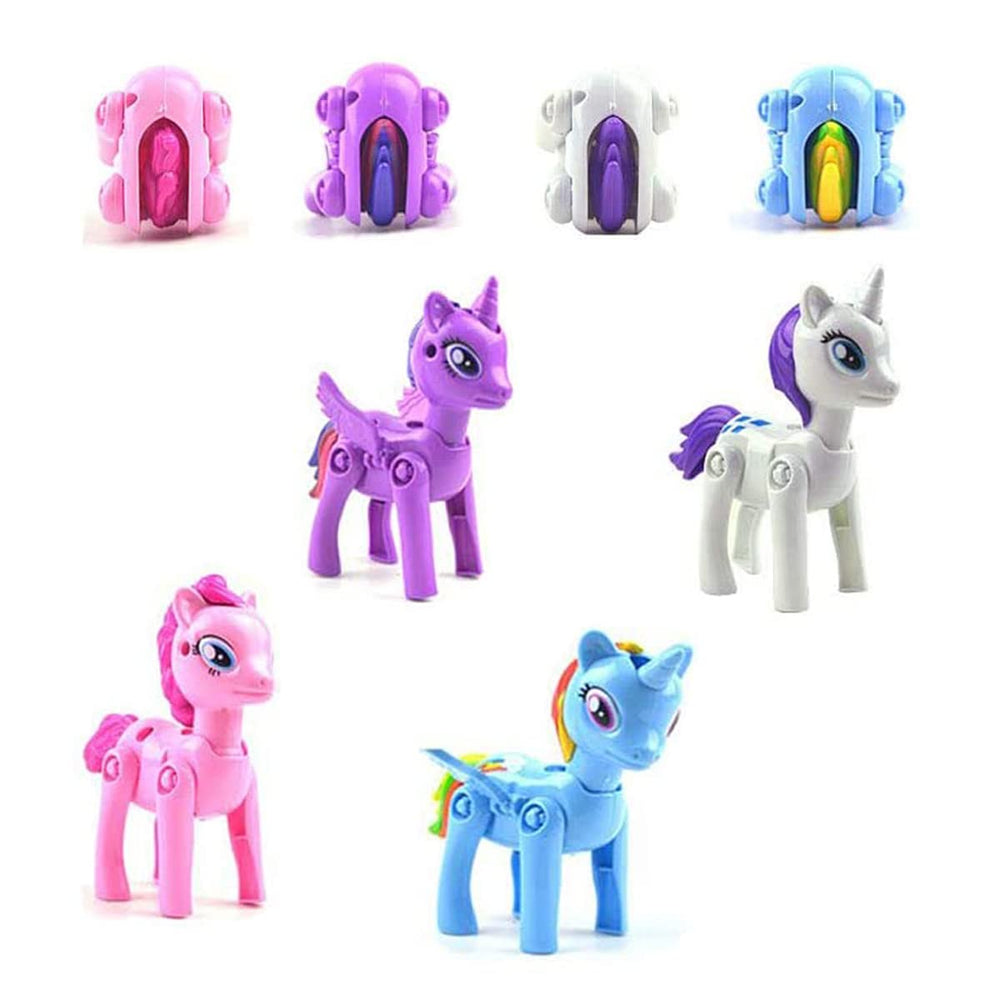 Pinkiwine deformation egg toy unicorn shows creative transformation during playtime