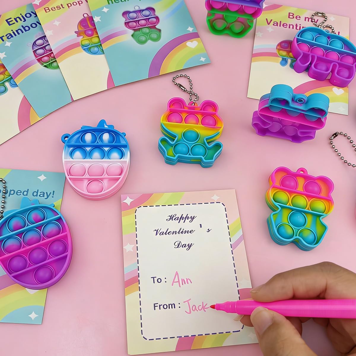 Pinkiwine duck pop toy creates delightful classroom party favors.