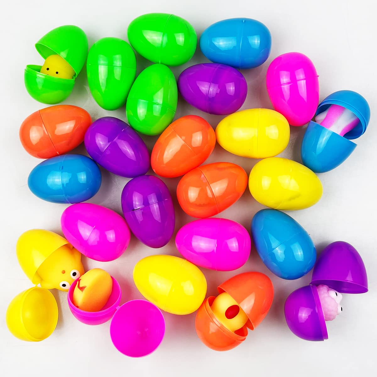 Pinkiwine bunny, egg, and chick squishies inside eggs for Easter fun