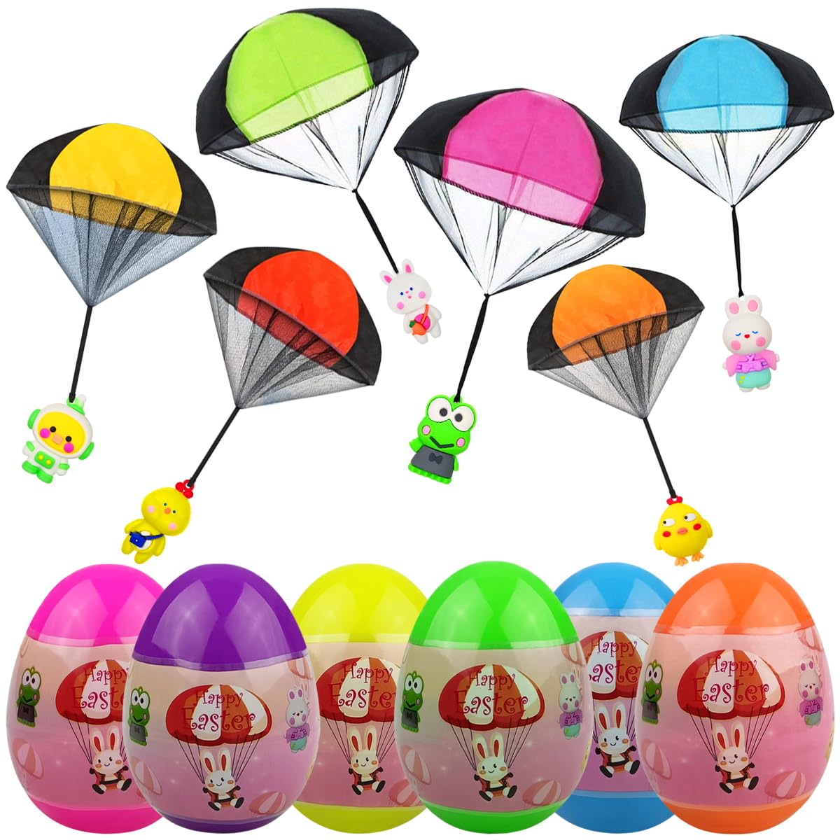 Pinkiwine Easter chick parachute toy for colorful, imaginative play.