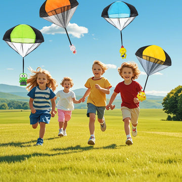 Pinkiwine Easter duck parachute toy promotes outdoor play and sky drops.