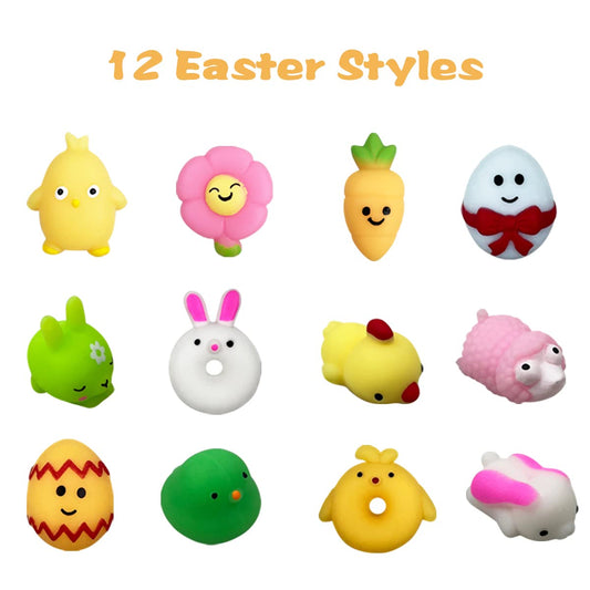 Pinkiwine Mochi squishies inside Easter eggs for soft tactile play